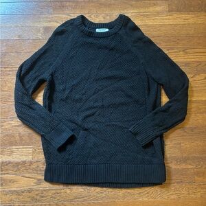 Old Navy Black Crewneck Sweater Tunic Classic Knit Pullover